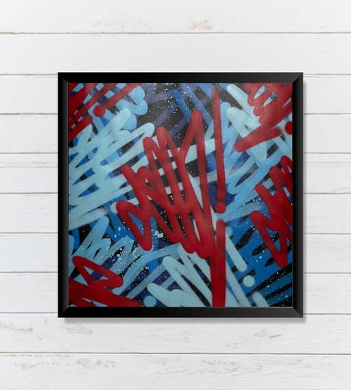 Visto, il padrino dei graffiti - tag su tela - pittura