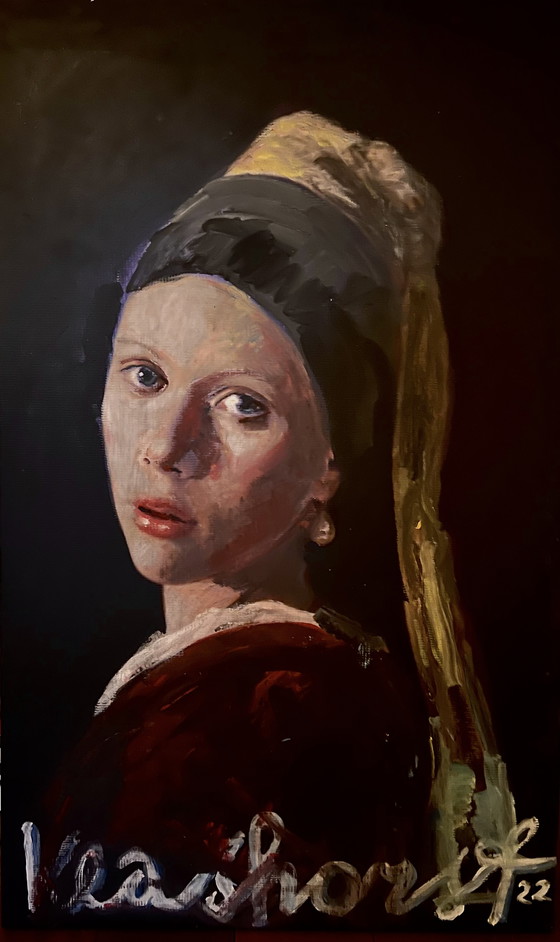 Image 1 of Peter Klashorst - Girl with a pearl earring