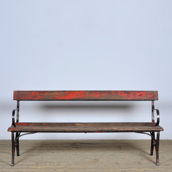 Image 1 of  Riveted iron park bench 1920s 