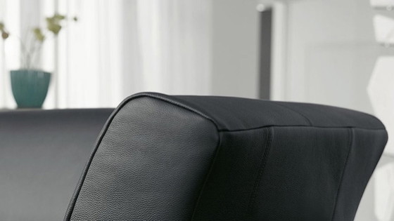 Image 1 of 2 Rolf Benz 322 black leather sofas