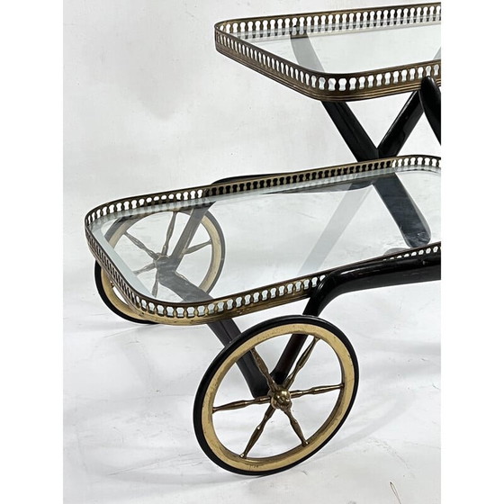 Image 1 of Mid-century serving bar trolley by Cesare Lacca, Italy 1950s