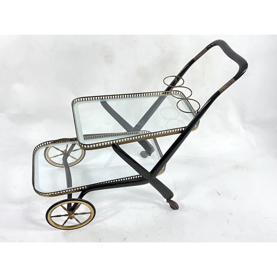 Image 1 of Mid-century serving bar trolley by Cesare Lacca, Italy 1950s