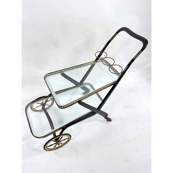 Image 1 of Mid-century serving bar trolley by Cesare Lacca, Italy 1950s