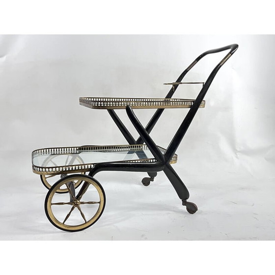 Image 1 of Mid-century serving bar trolley by Cesare Lacca, Italy 1950s