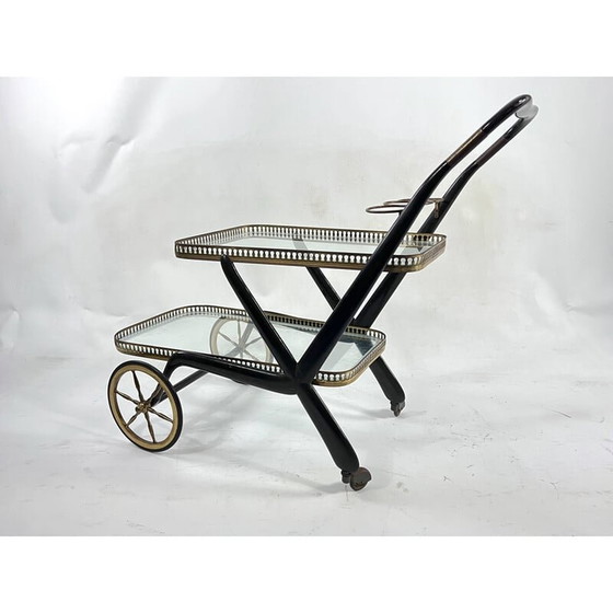 Image 1 of Mid-century serving bar trolley by Cesare Lacca, Italy 1950s