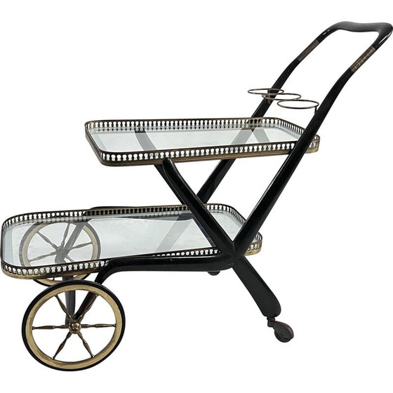 Image 1 of Mid-century serving bar trolley by Cesare Lacca, Italy 1950s