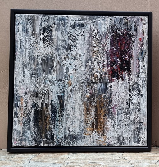 Frances Eckhardt - Abstract painting 60x60 cm + frame