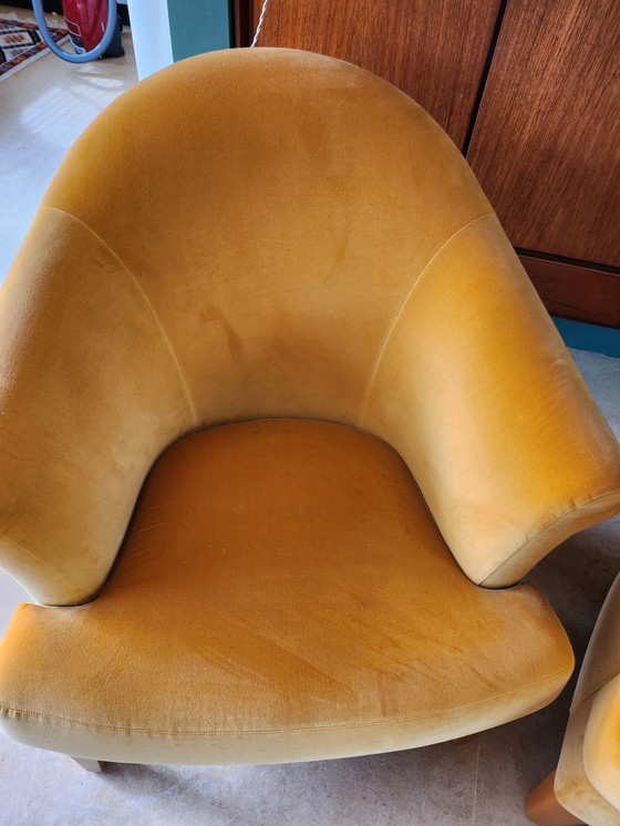 Image 1 of 2x Bielefelder velvet armchair