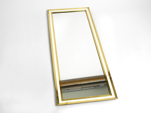 Heavy 1960s Mid Century XXL brass wall mirror by Münchener Zierspiegel 