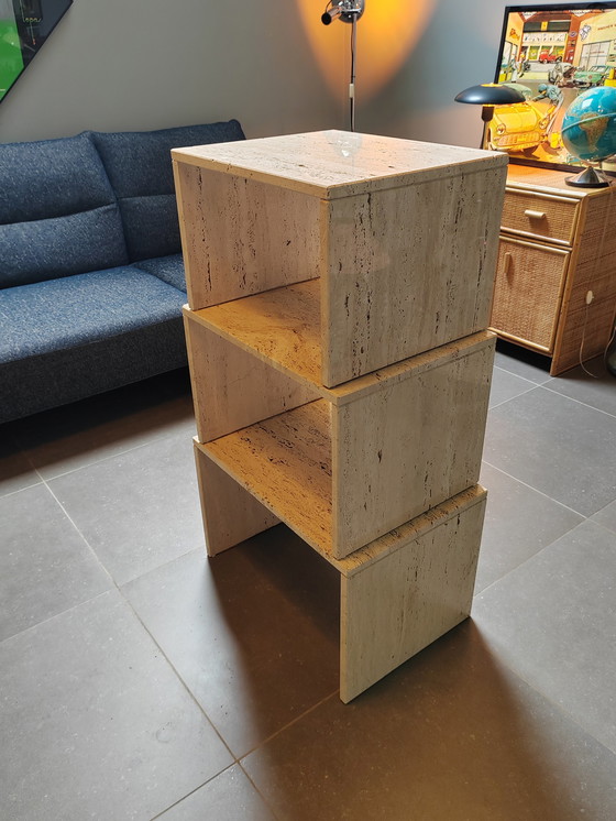 Image 1 of 1980ties Travertine Nesting side tables