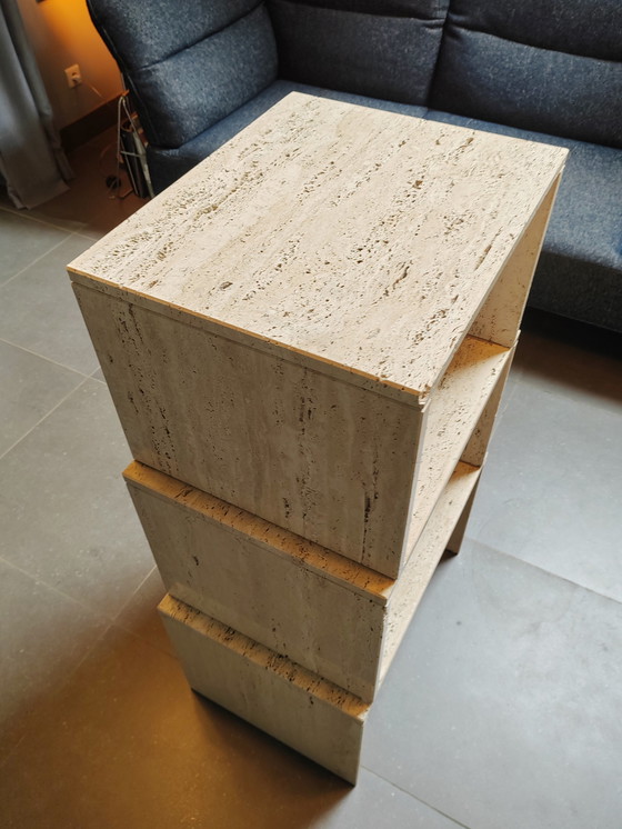 Image 1 of 1980ties Travertine Nesting side tables