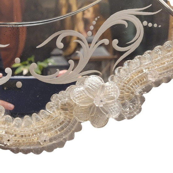 Image 1 of Specchio veneziano vintage in vetro di Murano, Italia