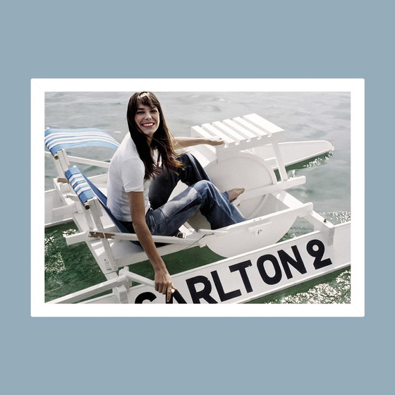 Image 1 of 1 impresión artística a color | Foto de Jane Birkin (1974) Cannes