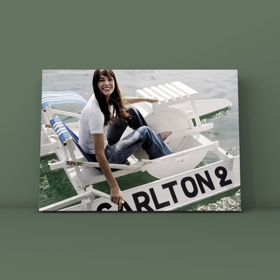Image 1 of 1 impresión artística a color | Foto de Jane Birkin (1974) Cannes