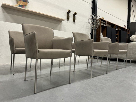 Image 1 of 6 Design On Stock Amra Dining Chairs Gray Leather