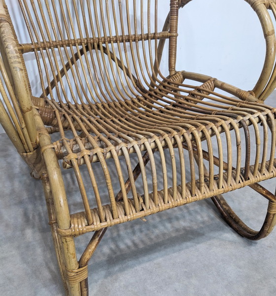 Image 1 of Rattan and bamboo armchair