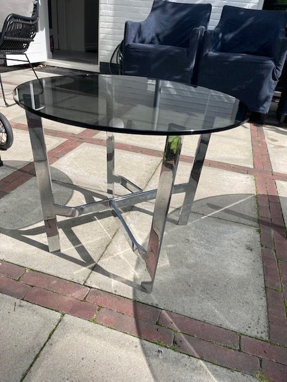 Image 1 of Quake Molteni Side Table With Smoked Glass Drns 60 Cm