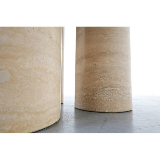 Image 1 of Vintage contemporary travertine dining table, Italy