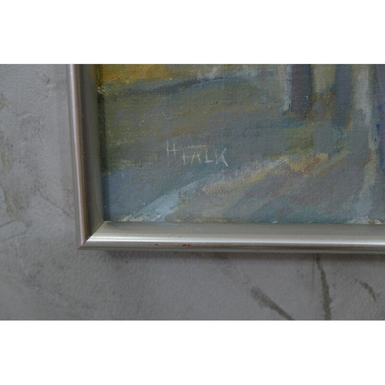 Image 1 of Dipinto a olio vintage su tela moderna di Hildegard Schüller-Falk, Svezia 1993