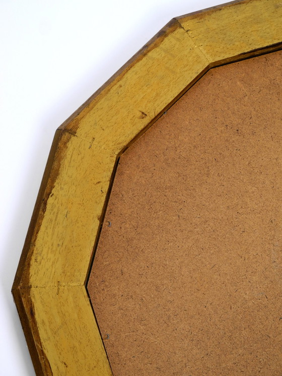 Image 1 of Beautiful Italian 12 sided gold-plated wall mirror with facet cut from the 1960s