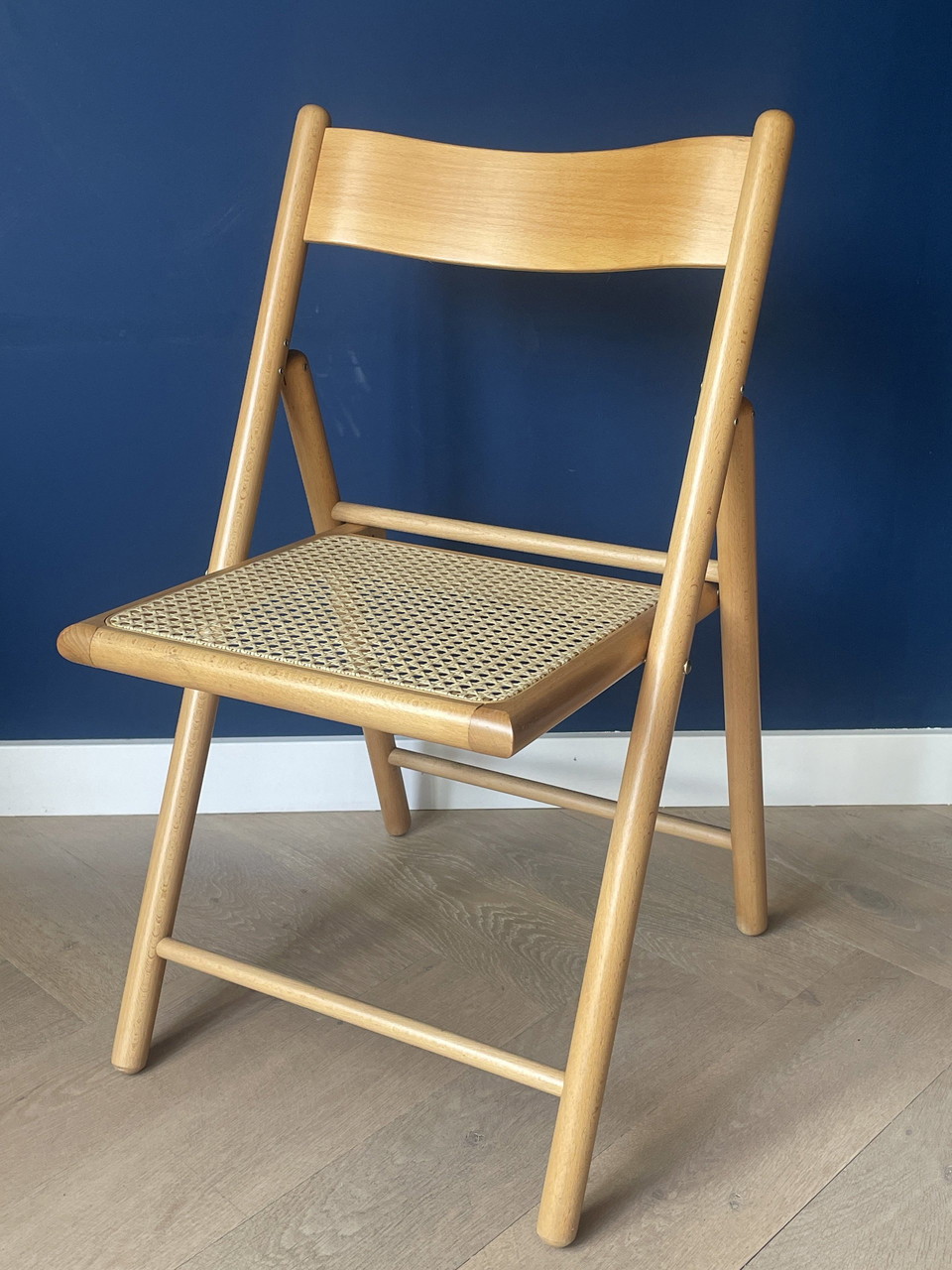 2 Vintage Folding Chairs Dining Chairs Rattan Very Neat Habitat 1980s 240 Whoppah