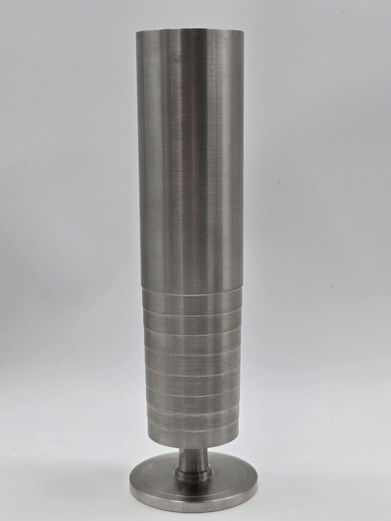 Image 1 of 3 Industrial Cylinder Vases Of Stainless Steel