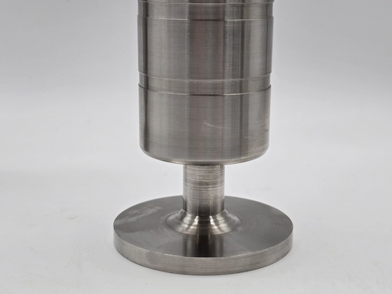 Image 1 of 3 Industrial Cylinder Vases Of Stainless Steel