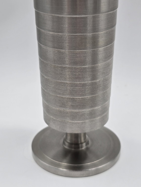 Image 1 of 3 Industrial Cylinder Vases Of Stainless Steel