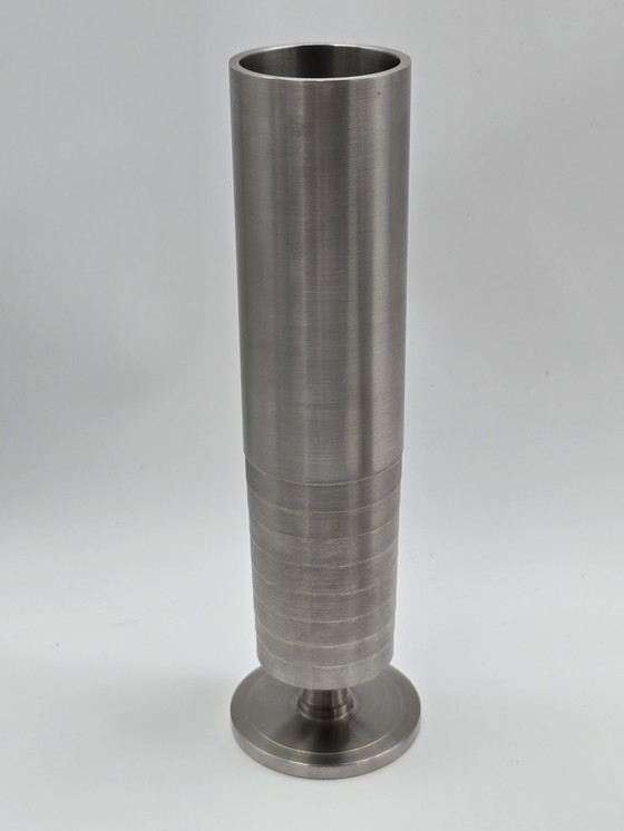 Image 1 of 3 Industrial Cylinder Vases Of Stainless Steel