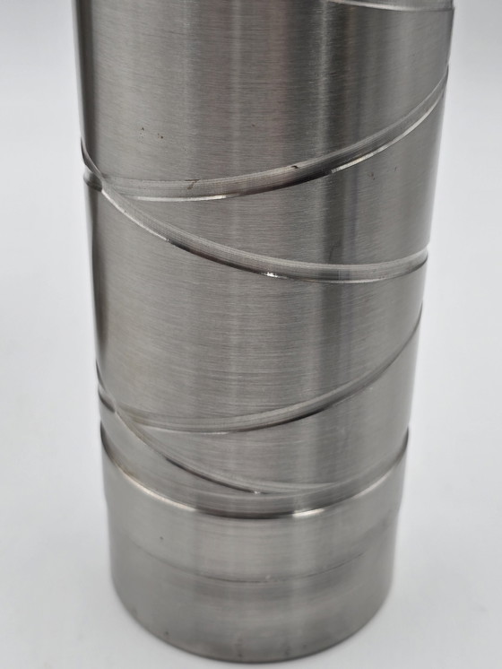 Image 1 of 3 Industrial Cylinder Vases Of Stainless Steel