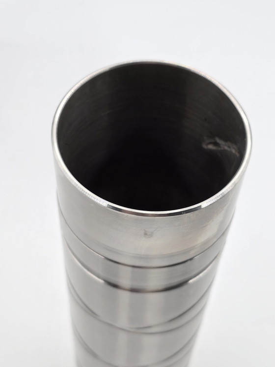 Image 1 of 3 Industrial Cylinder Vases Of Stainless Steel