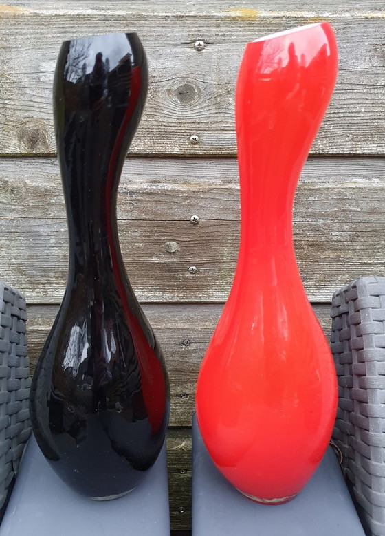 Image 1 of Two Vintage Vases From Glass