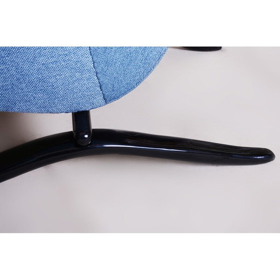 Image 1 of Pair of vintage blue armchairs by Halabala for Up Zavody, Czechoslovakia 1930