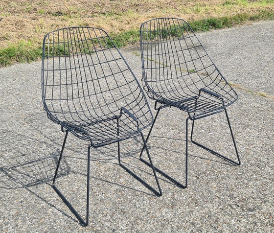 Image 1 of 2x Cees Braakman For Pastoe wire chair 1960s