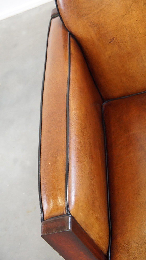 Image 1 of 2 X Sheep Leather Art Deco Armchair And Sofa