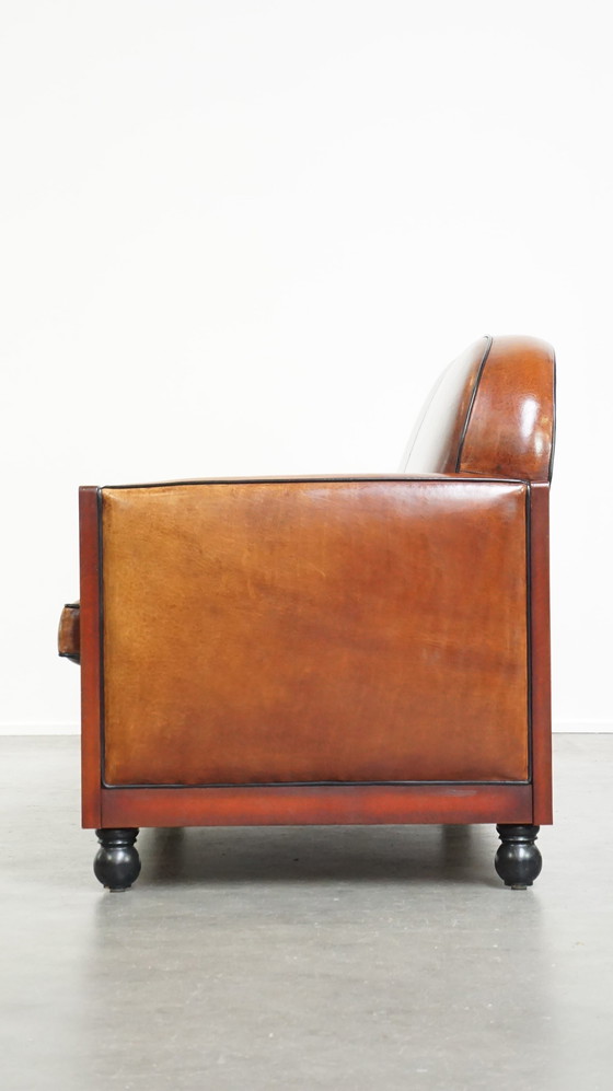 Image 1 of 2 X Sheep Leather Art Deco Armchair And Sofa