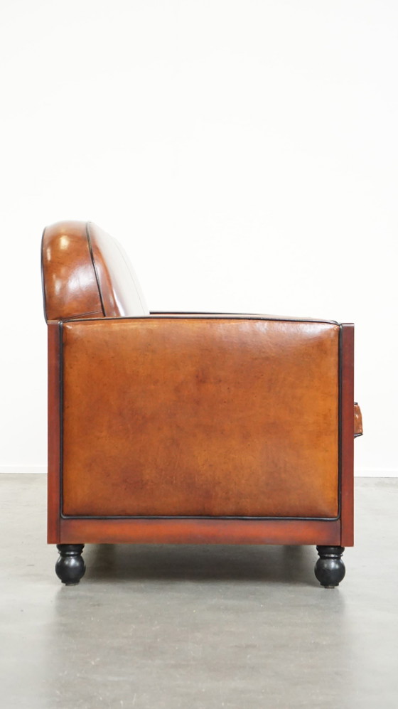 Image 1 of 2 X Sheep Leather Art Deco Armchair And Sofa