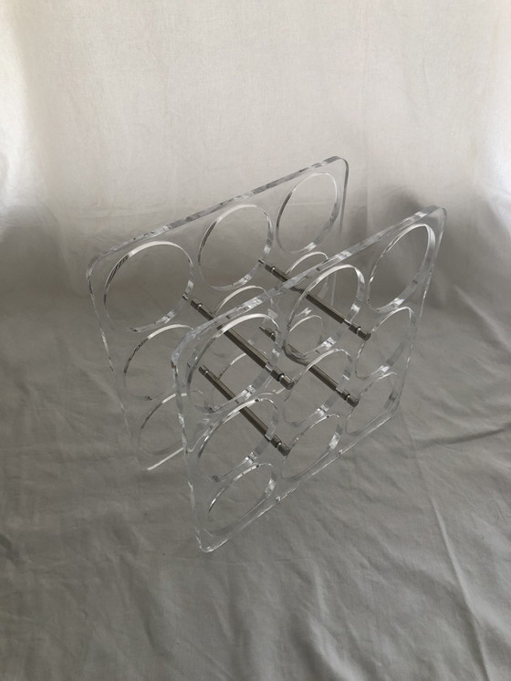 Image 1 of Space age plexi glass wine rack