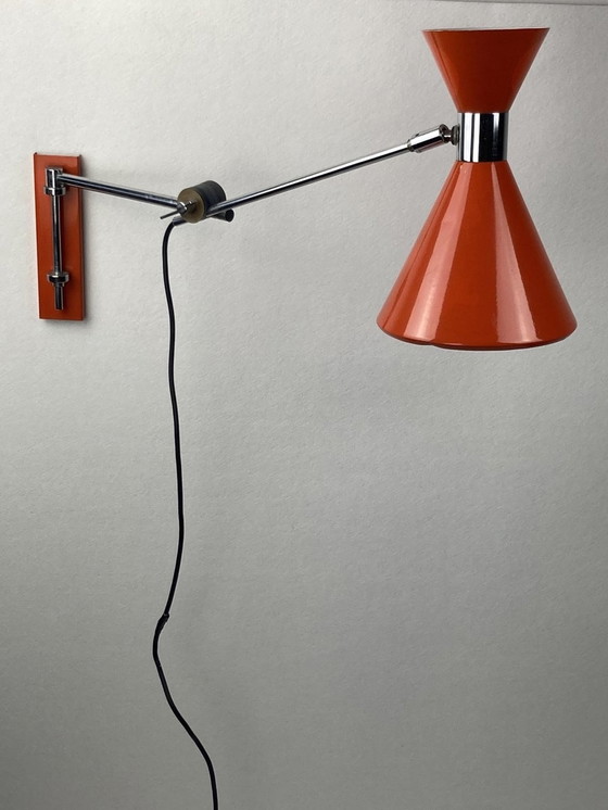 Image 1 of Architectural Wall Arc Diabolo Swing Lamp from Herda, Dutch, 1960s