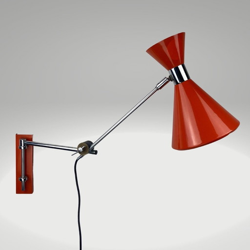 Architectural Wall Arc Diabolo Swing Lamp from Herda, Dutch, 1960s