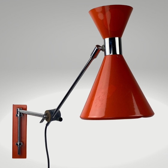 Image 1 of Architectural Wall Arc Diabolo Swing Lamp from Herda, Dutch, 1960s