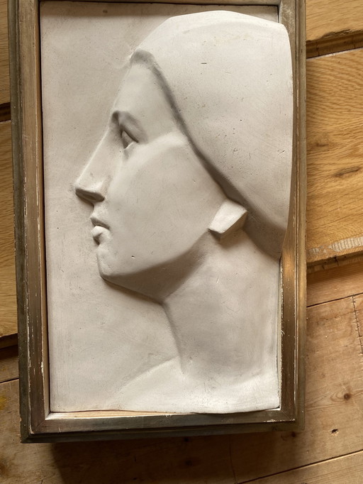 Plaster Profile Of A Woman