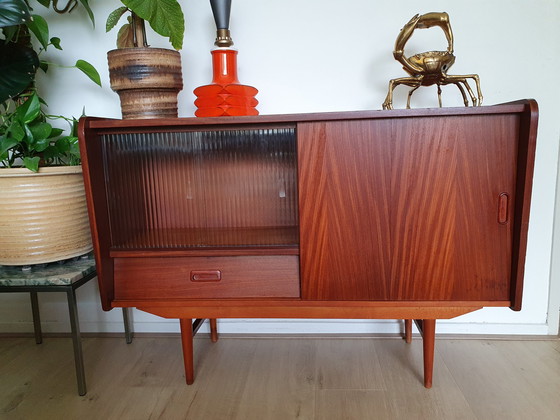 Image 1 of Sideboard/vitrine cabinet. Vintage sideboard teak Mid - Century.
