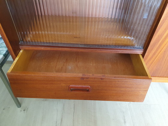 Image 1 of Sideboard/vitrine cabinet. Vintage sideboard teak Mid - Century.