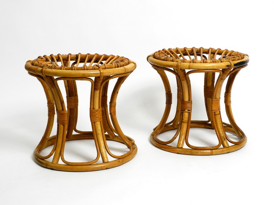 Image 1 of Pair of original 1960's Italian bamboo stools