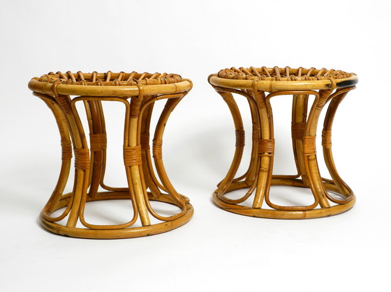 Image 1 of Pair of original 1960's Italian bamboo stools