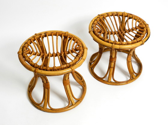 Image 1 of Pair of original 1960's Italian bamboo stools