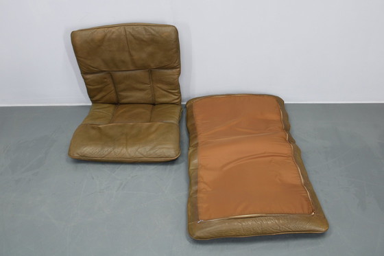 Image 1 of 1970S Pair Of Bentwood & Buffalo Leather Lounge Chairs By Giske Carlsen For Kleppe, Norway