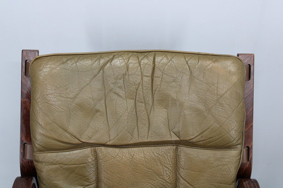 Image 1 of 1970S Pair Of Bentwood & Buffalo Leather Lounge Chairs By Giske Carlsen For Kleppe, Norway