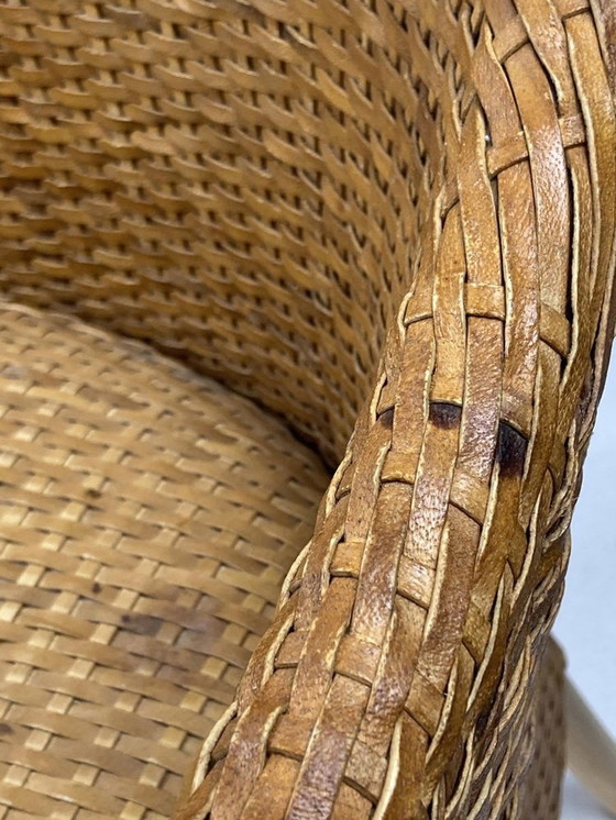 Image 1 of Webbing, Leather And Beech Armchair, 1970